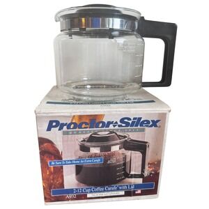 Proctor Silex Coffee Carafe 2-12 Cup Replacement Glass with‎ Lid A932 Fits A600